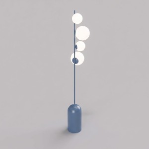 Lampa podłogowa ETNO LP4 DUSTY BLUE – niebieska, 4 × G9