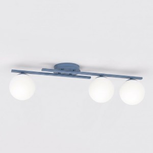 Lampa sufitowa KAIRO 3 DUSTY BLUE – błękitna, 3 × E14