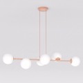 Lampa wisząca MAGNUS 6 CORAL – sześć punktów światła w koralowej oprawie