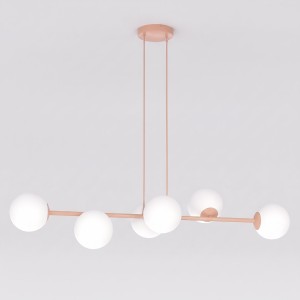 Lampa wisząca MAGNUS 6 CORAL – sześć punktów światła w koralowej oprawie