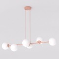 Lampa wisząca MAGNUS 6 CORAL – sześć punktów światła w koralowej oprawie