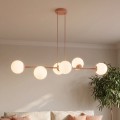 Lampa wisząca MAGNUS 6 CORAL – sześć punktów światła w koralowej oprawie