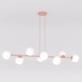 Lampa wisząca MAGNUS 8 CORAL – osiem punktów światła i koralowy kolor