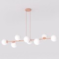 Lampa wisząca MAGNUS 8 CORAL – osiem punktów światła i koralowy kolor