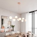 Lampa wisząca MAGNUS 8 CORAL – osiem punktów światła i koralowy kolor