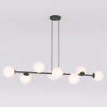 Lampa wisząca MAGNUS 8 OLIVE GREEN – osiem punktów światła, oliwkowa zieleń