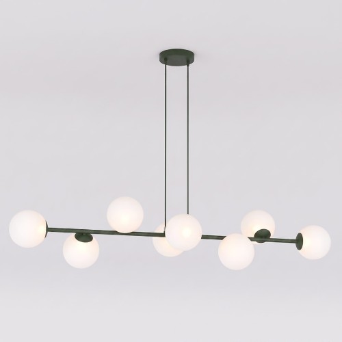Lampa wisząca MAGNUS 8 OLIVE GREEN – osiem punktów światła, oliwkowa zieleń