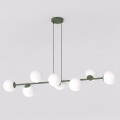 Lampa wisząca MAGNUS 8 OLIVE GREEN – osiem punktów światła, oliwkowa zieleń
