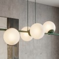 Lampa wisząca MAGNUS 8 OLIVE GREEN – osiem punktów światła, oliwkowa zieleń