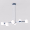 Lampa wisząca MAGNUS 6 DUSTY BLUE – sześć punktów światła i subtelny błękit