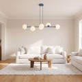 Lampa wisząca MAGNUS 6 DUSTY BLUE – sześć punktów światła i subtelny błękit