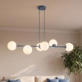 Lampa wisząca MAGNUS 6 DUSTY BLUE – sześć punktów światła i subtelny błękit