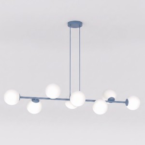Lampa wisząca MAGNUS 8 DUSTY BLUE – dekoracyjne oświetlenie, niebieski