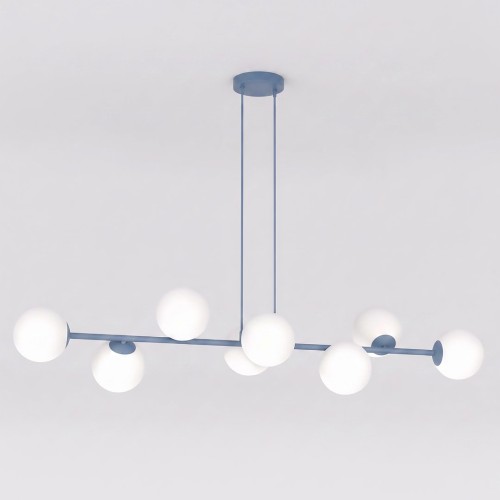 Lampa wisząca MAGNUS 8 DUSTY BLUE – dekoracyjne oświetlenie, niebieski