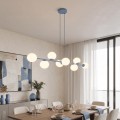 Lampa wisząca MAGNUS 8 DUSTY BLUE – dekoracyjne oświetlenie, niebieski
