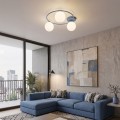 Lampa sufitowa SOPRA 3 DUSTY BLUE – błękitna, 3 × E14E