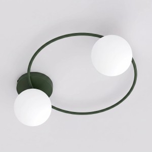 Lampa sufitowa SOPRA 2 OLIVE GREEN – oliwkowa, 2 × E14