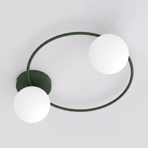 Lampa sufitowa SOPRA 2 OLIVE GREEN – oliwkowa, 2 × E14