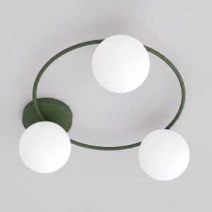Lampa sufitowa SOPRA 3 OLIVE GREEN – oliwkowa, 3 × E14