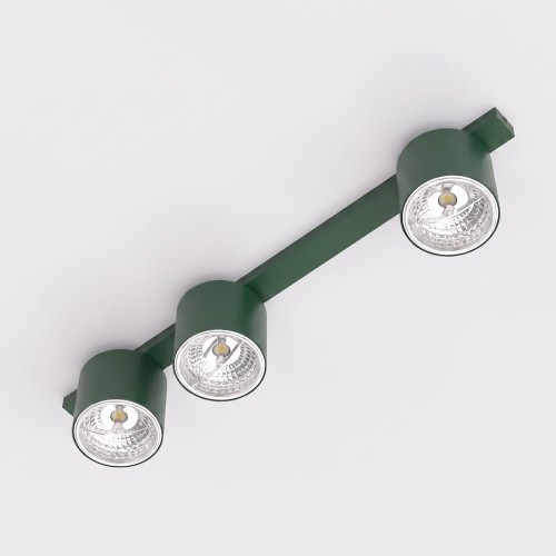 Lampa sufitowa NANO 3 OLIVE GREEN – oliwkowa, 3 × GU10 AR111