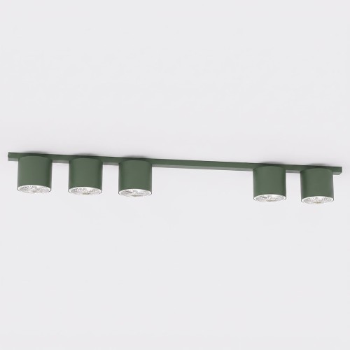 Lampa sufitowa NANO 5 OLIVE GREEN – oliwkowa, 5 × GU10 AR111