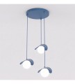 Lampa wisząca RITUAL 3 PREM DUSTY BLUE – 3 × G9, błękitna