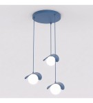 Lampa wisząca RITUAL 3 PREM DUSTY BLUE – 3 × G9, błękitna