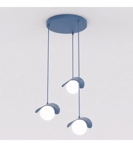 Lampa wisząca RITUAL 3 PREM DUSTY BLUE – 3 × G9, błękitna