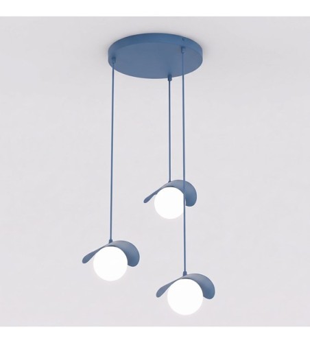 Lampa wisząca RITUAL 3 PREM DUSTY BLUE – 3 × G9, błękitna