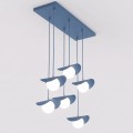 Lampa wisząca RITUAL 6 DUSTY BLUE – błękitna, 6 × G9