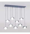 Lampa wisząca RITUAL 9 DUSTY BLUE – błękitna, 9 × G9