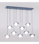 Lampa wisząca RITUAL 9 DUSTY BLUE – błękitna, 9 × G9