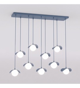 Lampa wisząca RITUAL 9 DUSTY BLUE – błękitna, 9 × G9