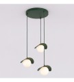 Lampa wisząca RITUAL 3 PREM OLIVE GREEN – oliwkowa, 3 × G9