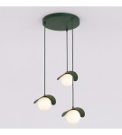 Lampa wisząca RITUAL 3 PREM OLIVE GREEN – oliwkowa, 3 × G9