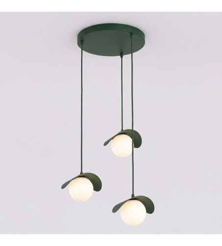 Lampa wisząca RITUAL 3 PREM OLIVE GREEN – oliwkowa, 3 × G9