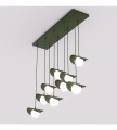 Lampa wisząca RITUAL 9 OLIVE GREEN – oliwkowa, 9 × G9