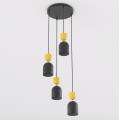 Lampa wisząca GAUDI 4PREM BLACK ORANGE – geometria z pomarańczowym akcentem