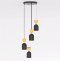 Lampa wisząca GAUDI 4PREM BLACK ORANGE – geometria z pomarańczowym akcentem