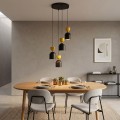 Lampa wisząca GAUDI 4PREM BLACK ORANGE – geometria z pomarańczowym akcentem