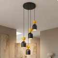 Lampa wisząca GAUDI 4PREM BLACK ORANGE – geometria z pomarańczowym akcentem