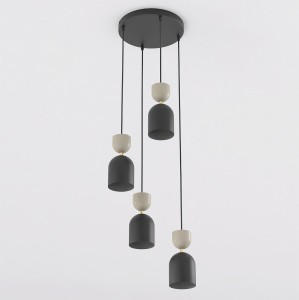 Lampa wisząca GAUDI 4PREM BLACK MOKKA – geometryczna forma, czarny i mokka