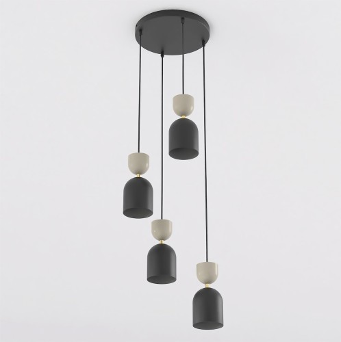Lampa wisząca GAUDI 4PREM BLACK MOKKA – geometryczna forma, czarny i mokka