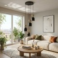 Lampa wisząca GAUDI 4PREM BLACK MOKKA – geometryczna forma, czarny i mokka