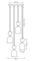 Lampa wisząca GAUDI 4PREM BLACK MOKKA – geometryczna forma, czarny i mokka