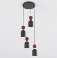 Lampa wisząca GAUDI 4PREM BLACK BURGUNDY – geometryczna forma, burgund
