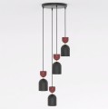 Lampa wisząca GAUDI 4PREM BLACK BURGUNDY – geometryczna forma, burgund