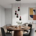 Lampa wisząca GAUDI 4PREM BLACK BURGUNDY – geometryczna forma, burgund