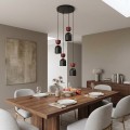 Lampa wisząca GAUDI 4PREM BLACK BURGUNDY – geometryczna forma, burgund
