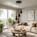 Lampa wisząca GAUDI 4PREM BLACK BURGUNDY – geometryczna forma, burgund